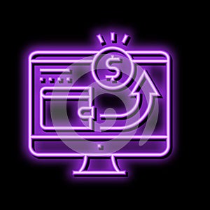 electronic funds transfers neon glow icon illustration