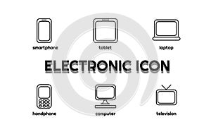 electronic and gadget icon. flat electronic design. flat gadget design.