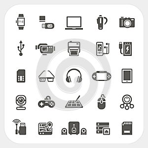 Electronic and gadget icons set