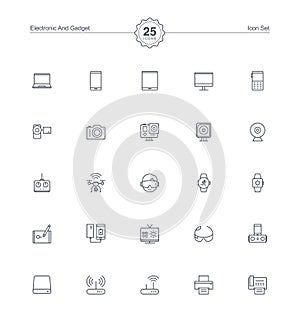 Electronic Gadget icons set, Vector illustration