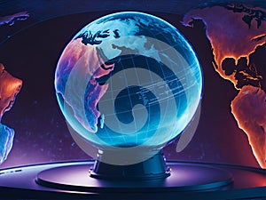 electronic globe, globe hologram.