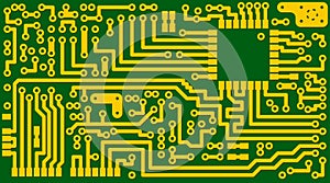 Electronic green circuit background - vector eps8