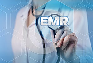 Electronic health record. EHR, EMR. Medicine and healthcare concept