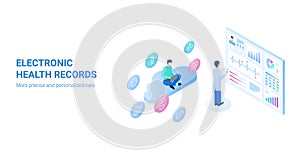 An electronic health record EHR - vector illustration.