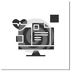 Electronic health record glyph icon