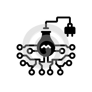Black solid icon for Electronic, technology and circuits
