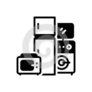 Black solid icon for Electronic, household and appliance