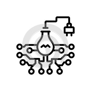 Black line icon for Electronic, technology and circuits