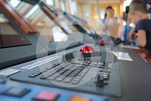 Electronic instruments panel on the modern ship