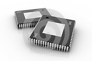 Electronic integrated circuit chip photo