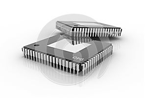 Electronic integrated circuit chip photo