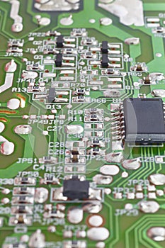 Electronic integrated circuitry macro detail. Technology background