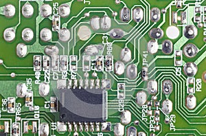 Electronic integrated circuitry macro detail. Technology background
