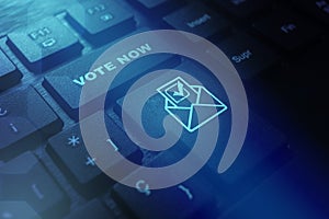 Electronic internet voting concept.