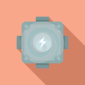 Electronic junction box icon flat vector. Safety wall