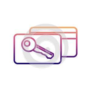 electronic key in the hotel nolan icon. Simple thin line, outline vector of hotel icons for ui and ux, website or mobile