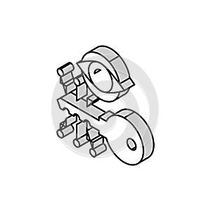 electronic key vision isometric icon vector illustration
