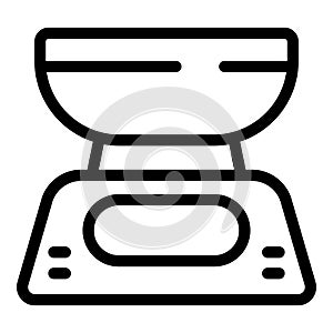 Electronic kitchen scale icon outline vector. Smart food balance photo