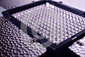 Electronic led panel with many diodes close up