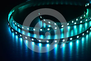 Electronic lights of led strip diodes