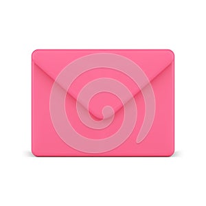 Electronic mail pink paper envelope incoming message web notification 3d icon realistic vector