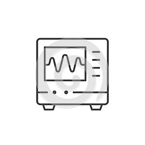 Electronic measuring device line icon