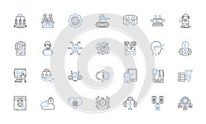 Electronic mechanisms line icons collection. Circuits, Diodes, Transducers, Relays, Resistors, Capacitors, Inductors