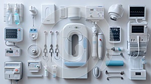 electronic medical instruments top view