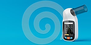 Electronic Medical Pulmonary Spirometer for Measuring Lung Function and Capacity. 3d Rendering