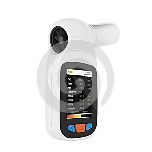 Electronic Medical Pulmonary Spirometer for Measuring Lung Function and Capacity. 3d Rendering