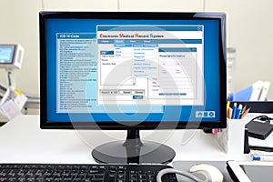 Electronic medical record in hospital.