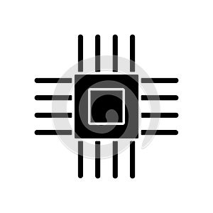 Electronic micro parts black glyph icon