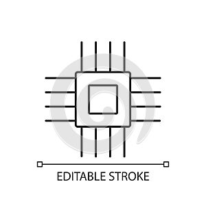 Electronic micro parts linear icon