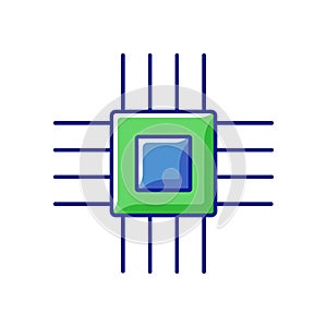 Electronic micro parts RGB color icon