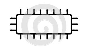 Electronic Microchip Processor Icon, Technology and AI, vector design Generative AI