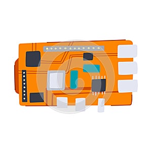 electronic microcontroller cartoon vector illustration