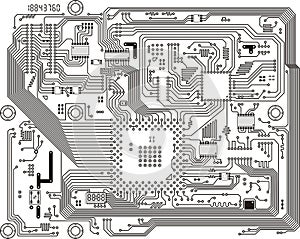 Electronic modern circuit board vector background photo