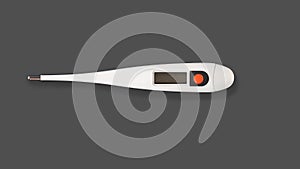 Electronic modern thermometer isolated on black Gray background. The concept of medicine