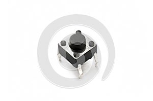 Electronic momentary push button switch  on white background