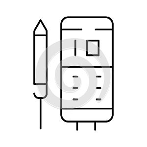 Electronic multimeter measuring device with test probe