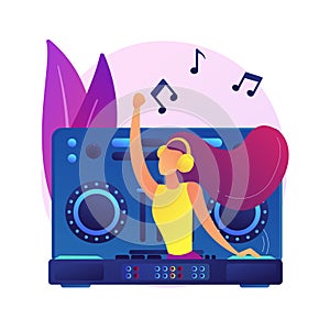 Electronic music abstract concept vector illustration