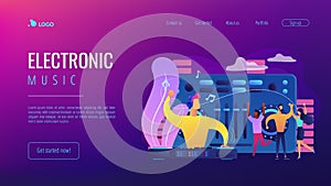 Electronic music concept landing page.