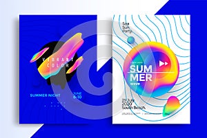 Electronic music fest summer wave party poster