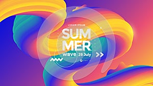 Electronic music fest summer wave party poster