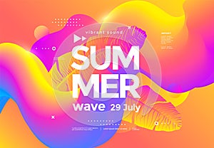 Electronic music fest summer wave party poster
