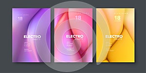Electronic music festival ads poster set