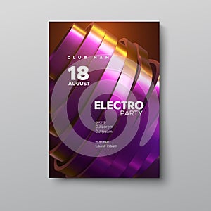 Electronic music festival party advertising poster template