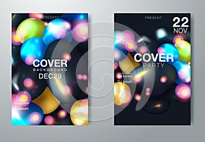 Electronic music festival poster with abstract gradient lines. Vector template design for flyer, presentation, brochure