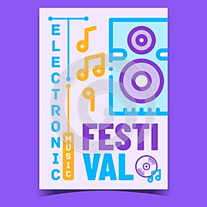 Electronic Music Festival Promo Poster Vector