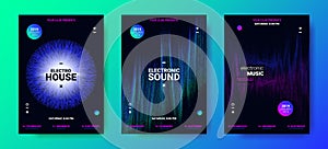 Electronic Music Posters with Sound Amplitude.